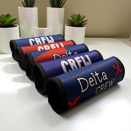 Airline Inspired Crew Luggage Handle Wrap, Handmade Flight Attendant Gift by Flight Flair