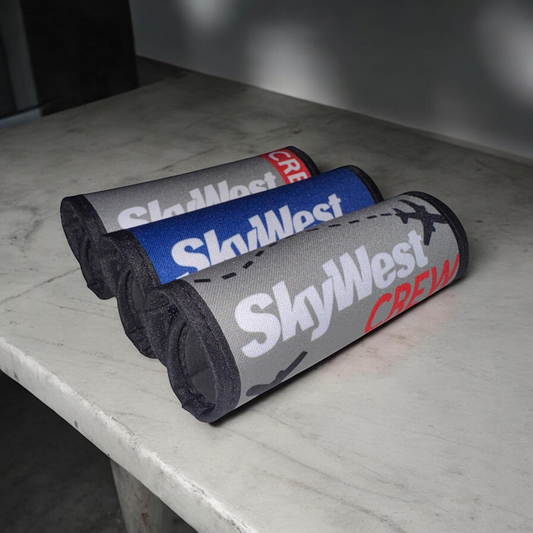 SkyWest Crew Luggage Handle Wrap: Handmade Flight Attendant Gift by Flight Flair