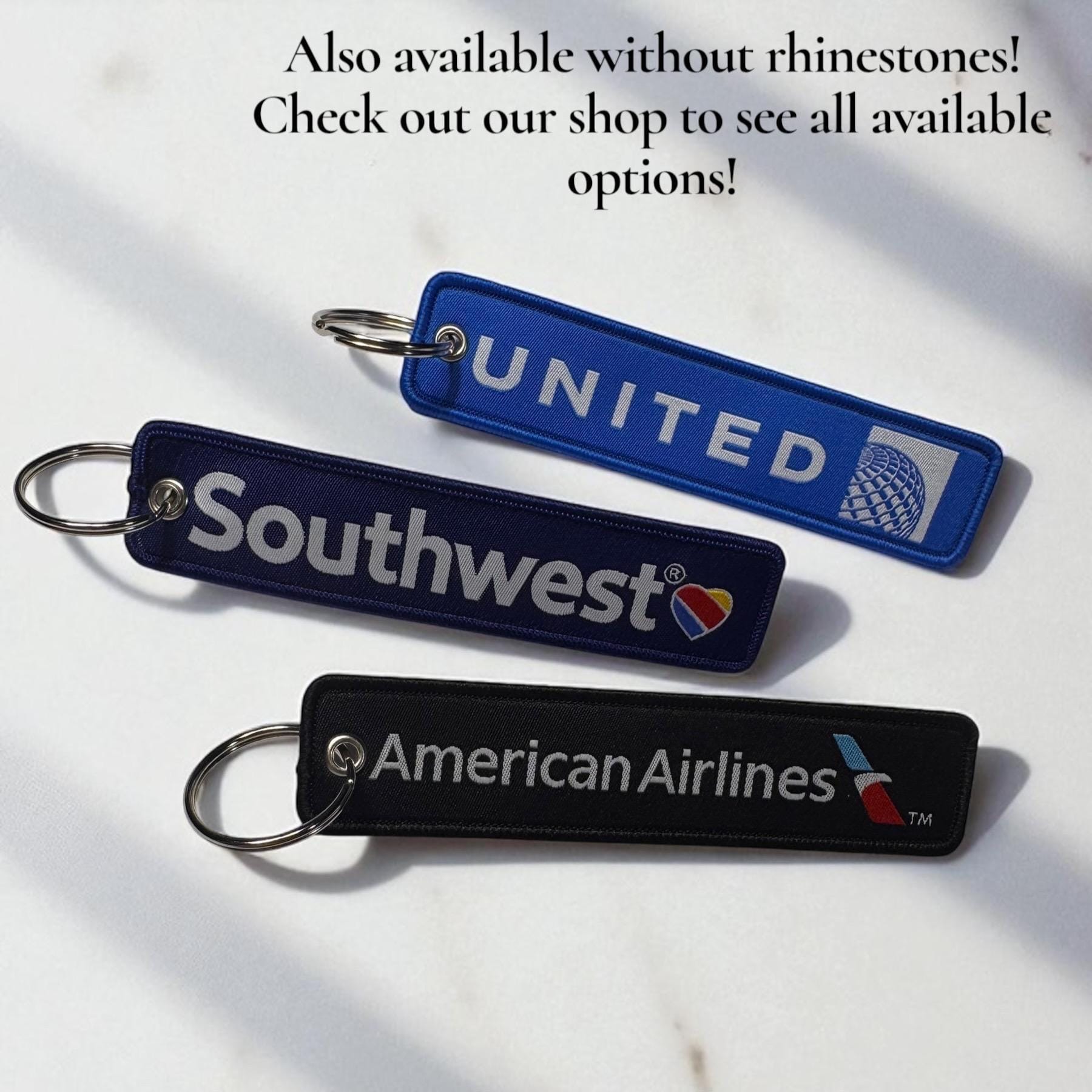 Rhinestone Flight Attendant Luggage Tag: Bedazzled Crew Bag Keychain by Flight Flair