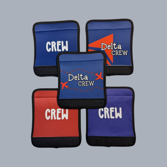 Airline Inspired Crew Luggage Handle Wrap, Handmade Flight Attendant Gift by Flight Flair