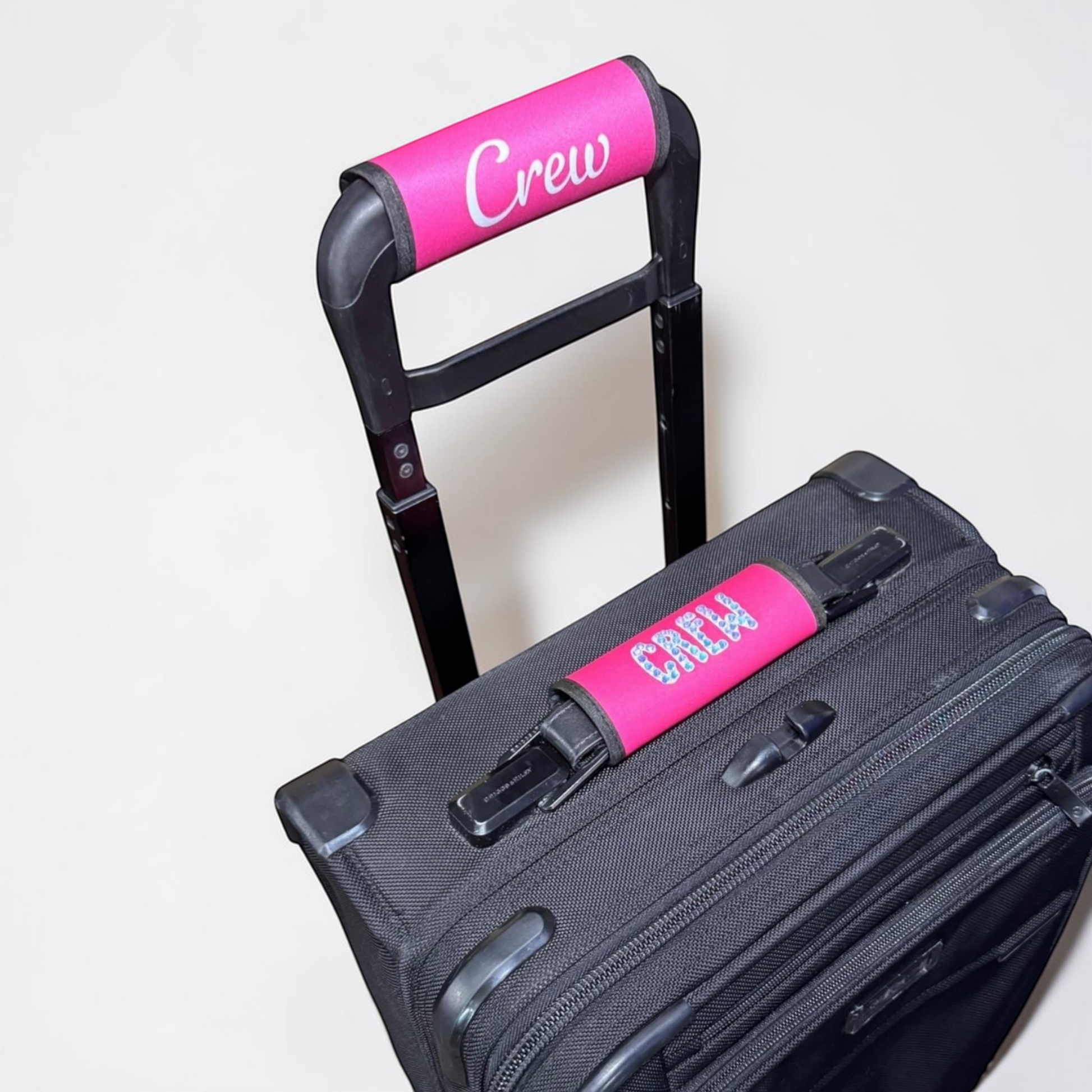 Pink Crew Luggage Handle Wrap by Flight Flair