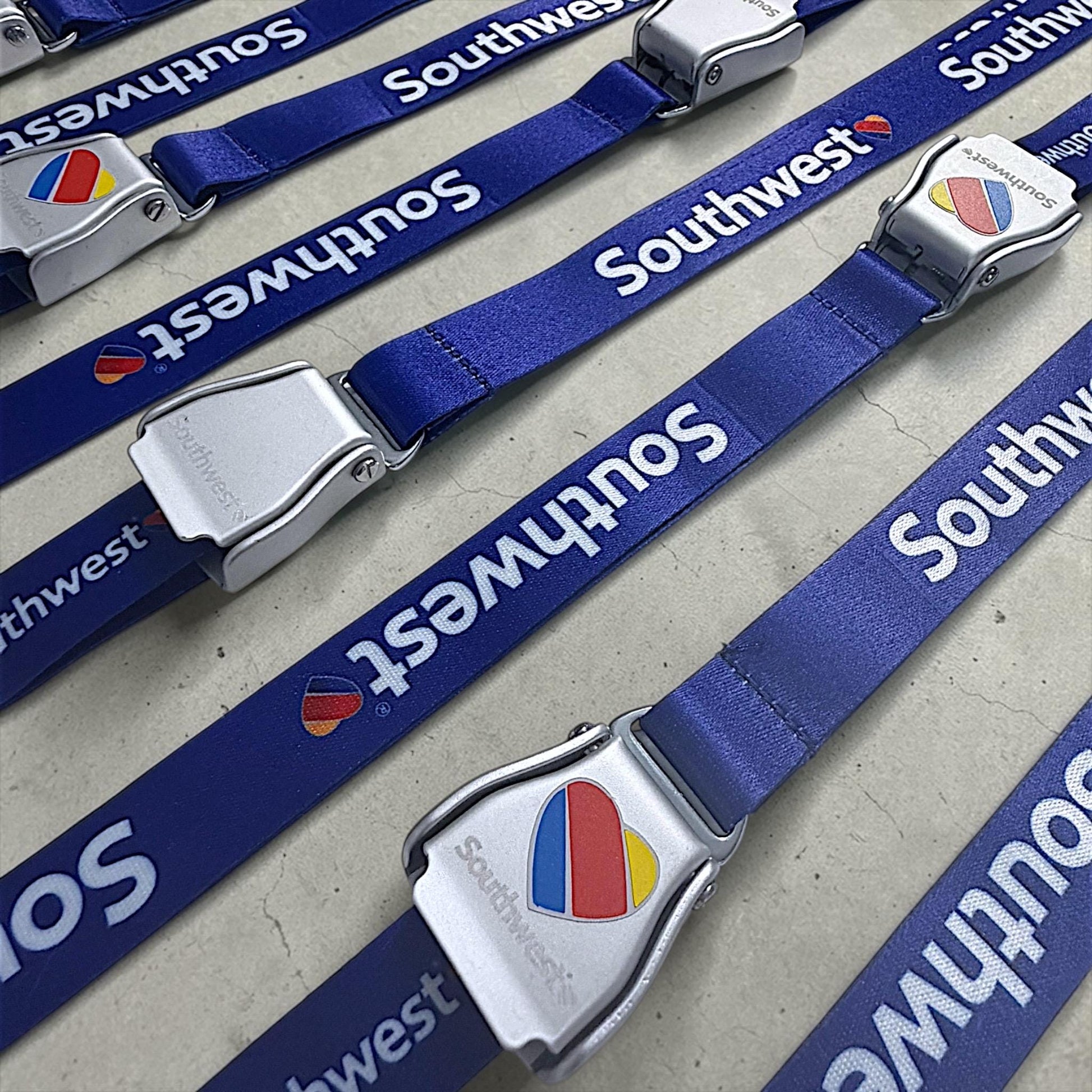 Southwest Airlines Seatbelt Lanyard, Aviation ID Badge Holder, Flight Attendant Gift by Flight Flair