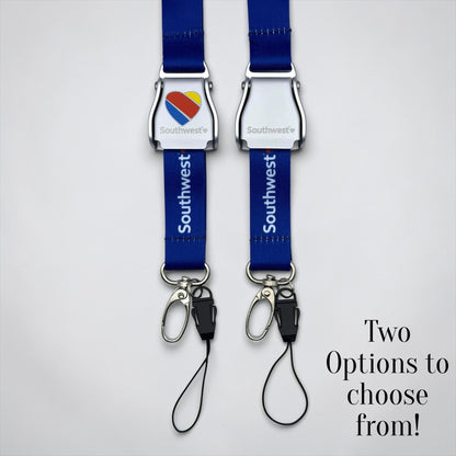 Southwest Airlines Seatbelt Lanyard, Aviation ID Badge Holder, Flight Attendant Gift by Flight Flair