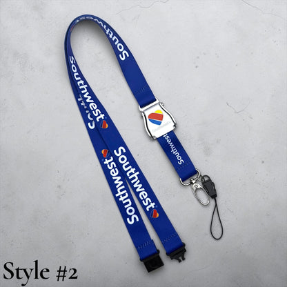 Southwest Airlines Seatbelt Lanyard, Aviation ID Badge Holder, Flight Attendant Gift by Flight Flair