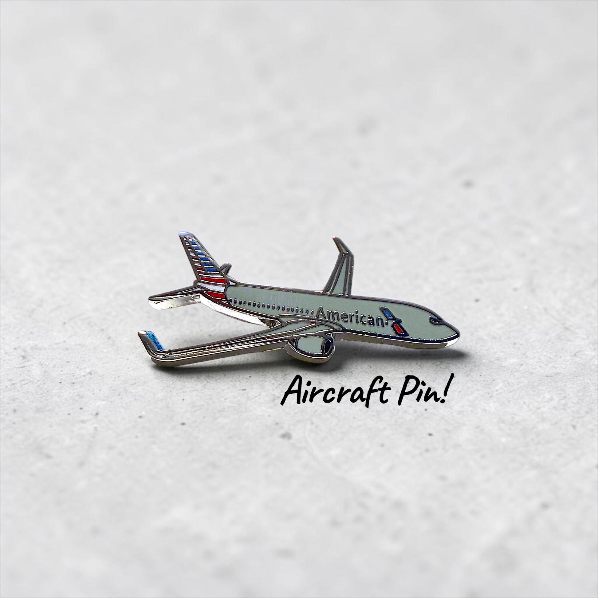 American Airplane Pin, Crew Uniform Badge, Aviation Gift, Pilot Flight Attendant Pin, Airline Lover Accessory by Flight Flair