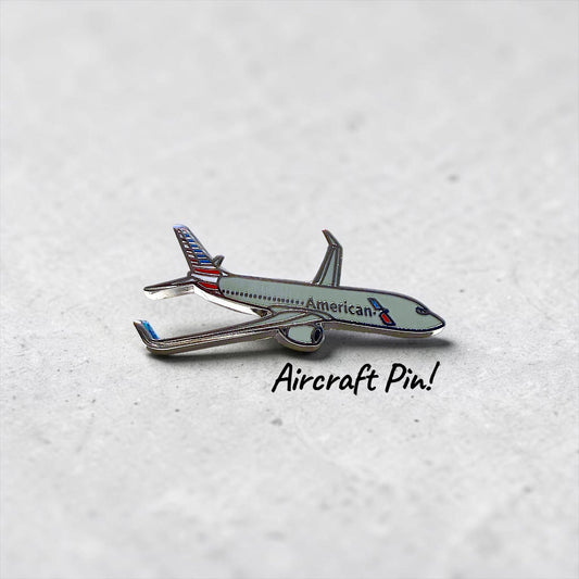 American Airplane Pin, Crew Uniform Badge, Aviation Gift, Pilot Flight Attendant Pin, Airline Lover Accessory by Flight Flair