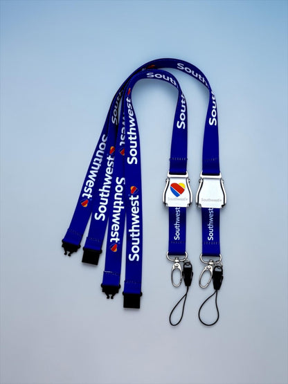 Southwest Airlines Seatbelt Lanyard, Aviation ID Badge Holder, Flight Attendant Gift by Flight Flair