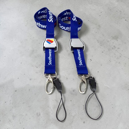 Southwest Airlines Seatbelt Lanyard, Aviation ID Badge Holder, Flight Attendant Gift by Flight Flair
