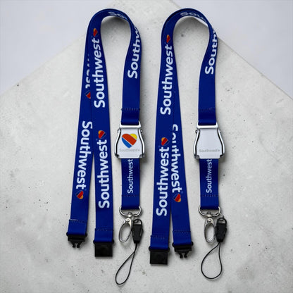 Southwest Airlines Seatbelt Lanyard, Aviation ID Badge Holder, Flight Attendant Gift by Flight Flair