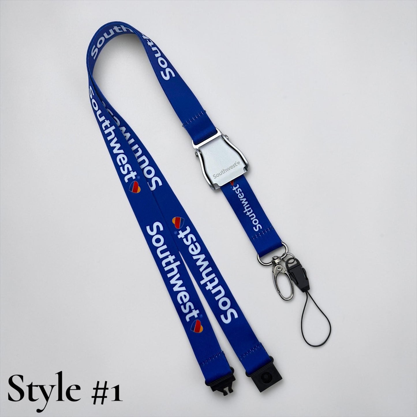 Southwest Airlines Seatbelt Lanyard, Aviation ID Badge Holder, Flight Attendant Gift by Flight Flair