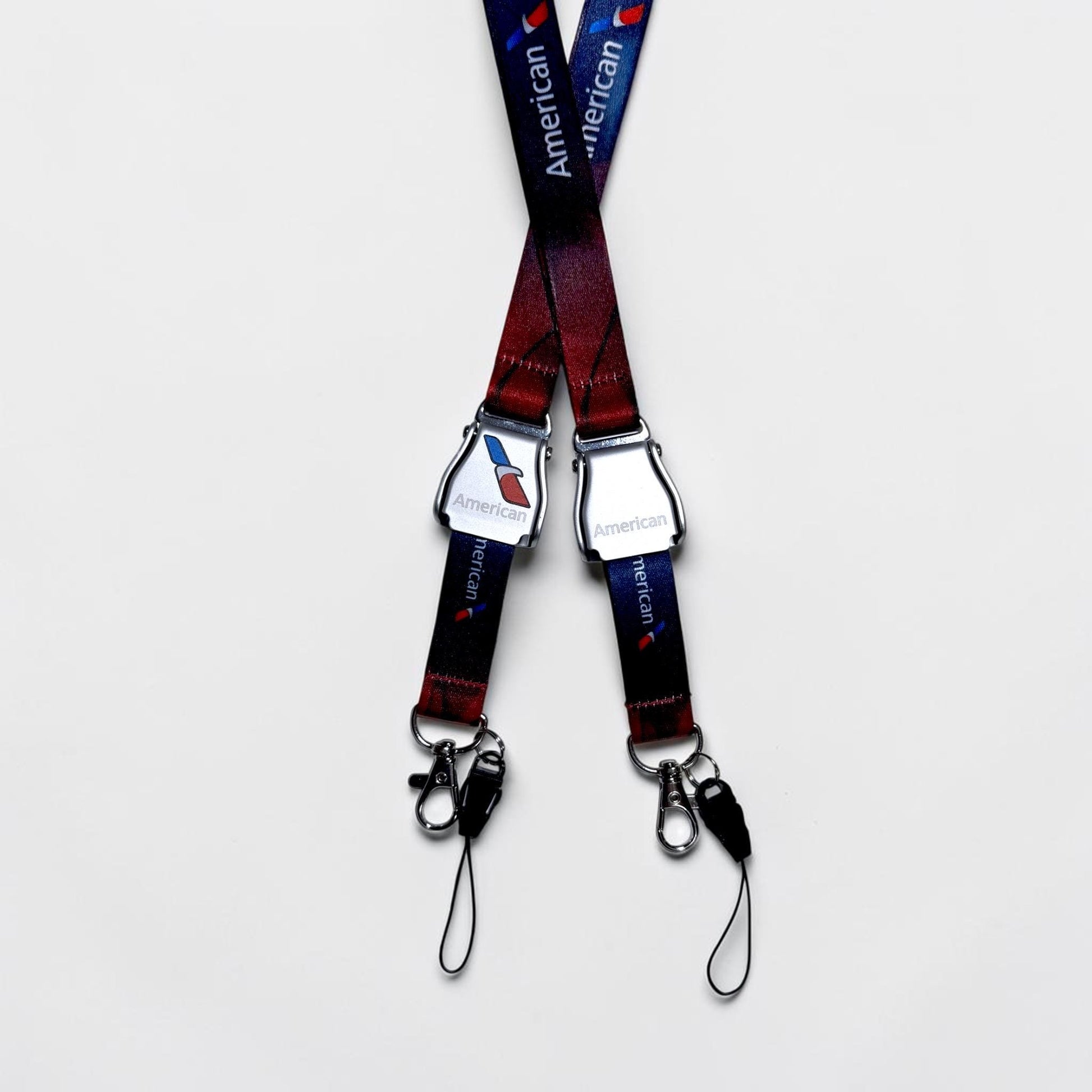 American Airlines Seatbelt Lanyard, Aviation ID Badge Holder, Flight Attendant Gift, AA by Flight Flair