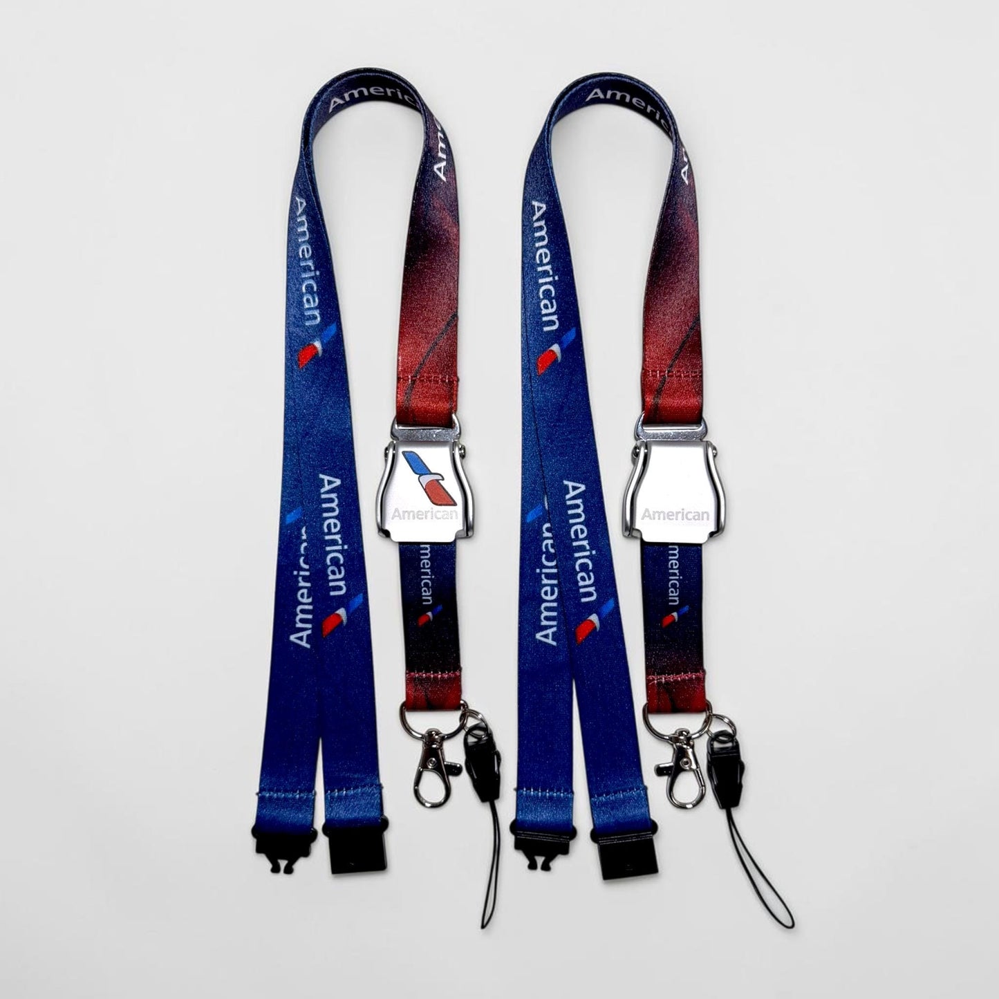 American Airlines Seatbelt Lanyard, Aviation ID Badge Holder, Flight Attendant Gift, AA by Flight Flair