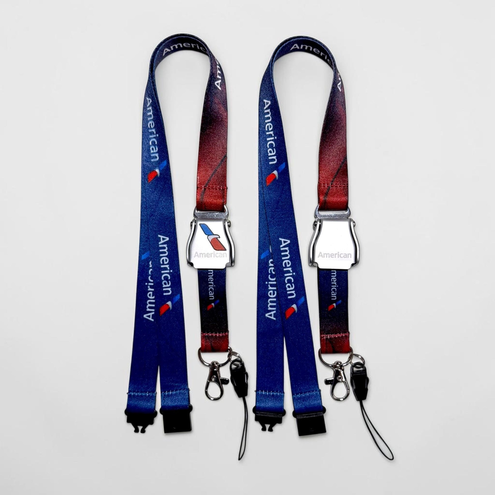 American Airlines Seatbelt Lanyard, Aviation ID Badge Holder, Flight Attendant Gift, AA by Flight Flair