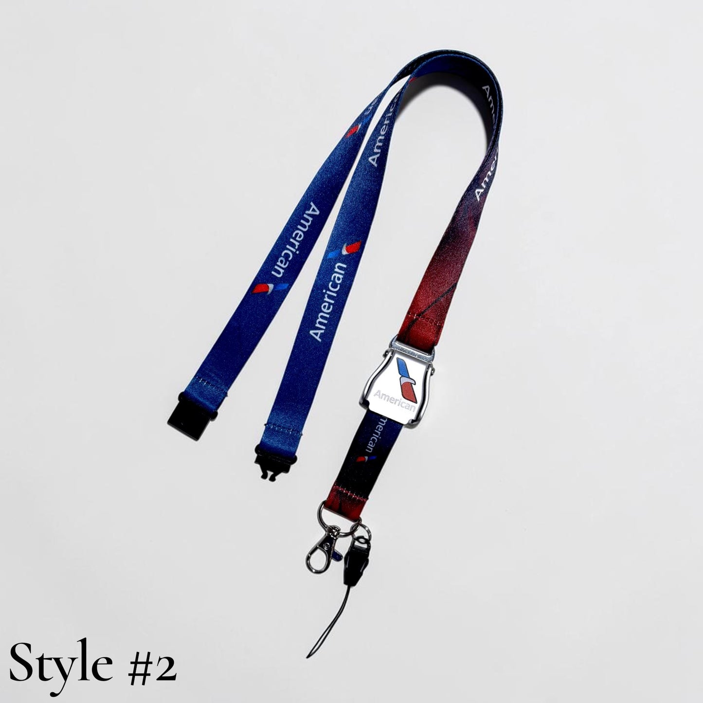 American Airlines Seatbelt Lanyard, Aviation ID Badge Holder, Flight Attendant Gift, AA by Flight Flair