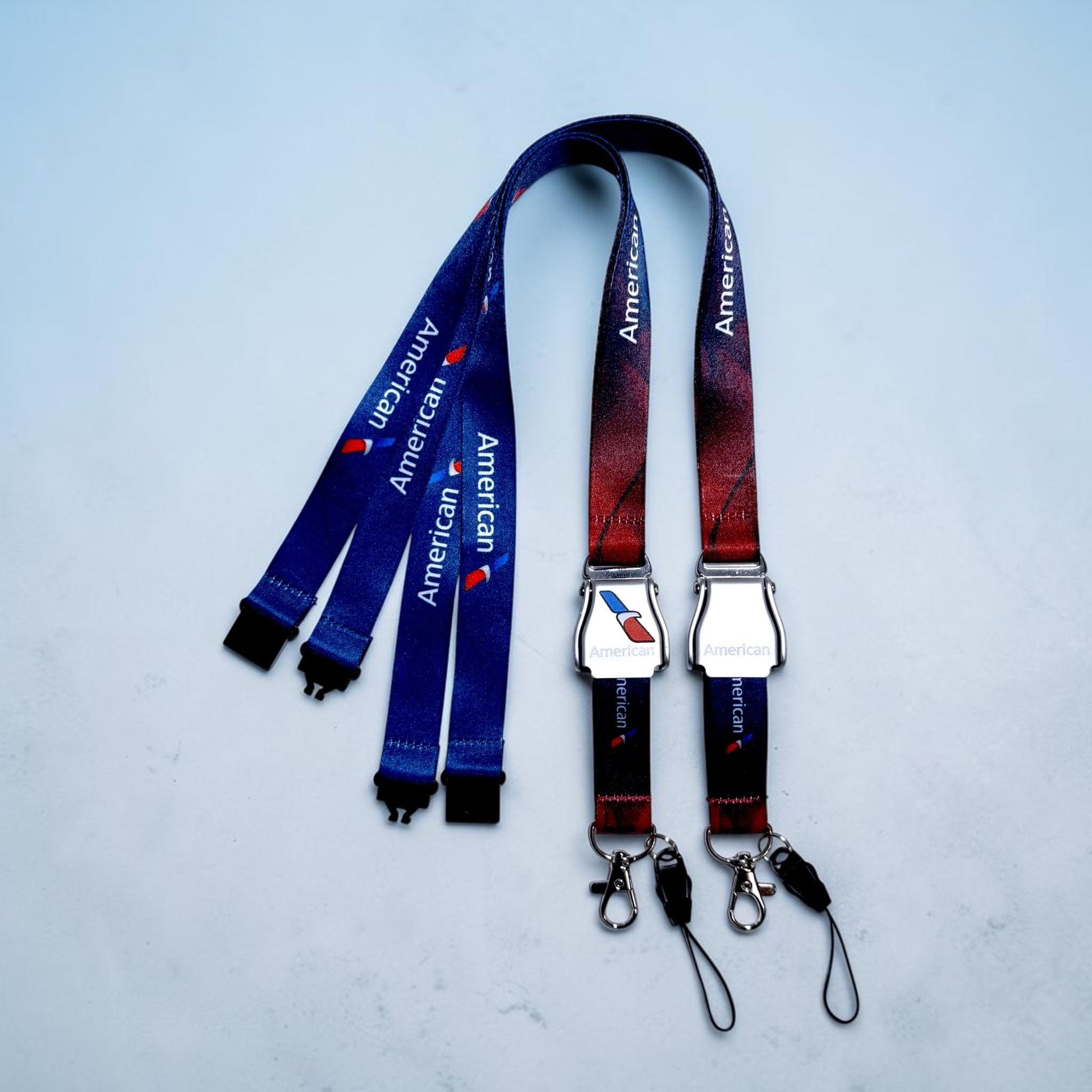 American Airlines Seatbelt Lanyard, Aviation ID Badge Holder, Flight Attendant Gift, AA by Flight Flair