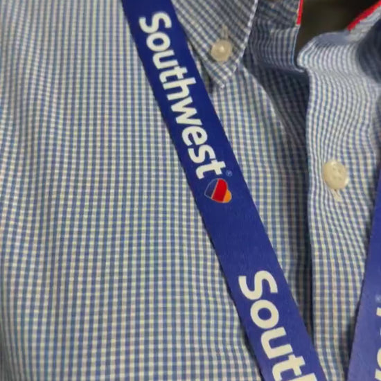 Southwest Airlines Seatbelt Lanyard, Aviation ID Badge Holder, Flight Attendant Gift